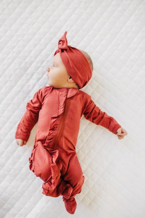 ruffle-2-way-zip-romper-brick Presley Couture at Sophia's Style--2